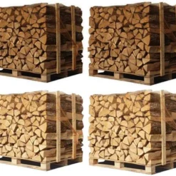 4 Palettes – Bûches 33 cm – Chêne Blanc + Hêtre/Charme