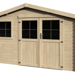 Abri de jardin bois – 16,68 m² – Épaisseur 34 mm – Bois massif